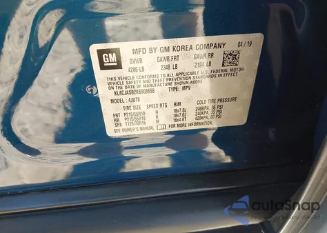 2019 Buick Encore Fwd Preferred z USA, uszkodzony, nr VIN KL4CJASB2KB908658